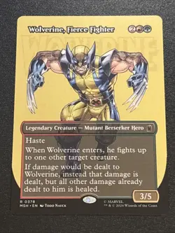 MTG Marvel Super Heroes Wolverine, Fierce Fighter Borderless 0378 Rare - Image 1