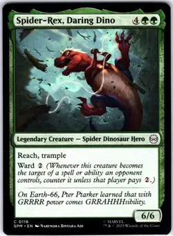 Spider-Rex, Daring Dino 116 C Marvel's Spider-Man Magic the Gathering MTG NM - Image 1