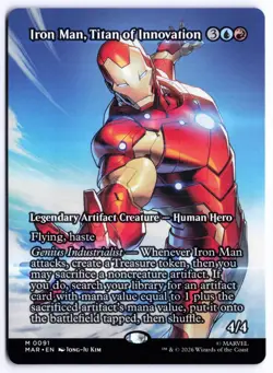 Iron Man, Titan of Innovation (Borderless) MAR 91 MTG Mythic NM - Image 1