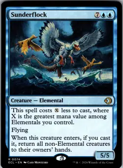 Sunderflock NM Lorwyn Eclipsed Magic The Gathering Mtg Near Mint Blue Elemental - Image 1