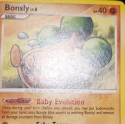 Bonsly 71/130 Diamond and Pearl 2007 Common Lightly Played Pokemon Card TCG - Image 3