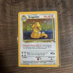 Dragonite 4/62 Holo Rare Vintage Fossil Pokemon Card - Image 1