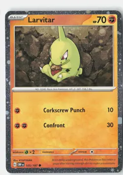 Larvitar 105/197 Cosmos Holo Obsidian Flames Pokemon Near Mint - Image 1