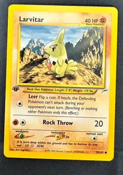 Pokemon 2002 Neo DESTINY 1st Edition LARVITAR 70/105 NM - never played - Image 1