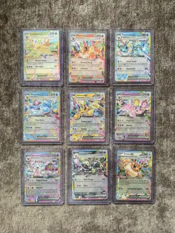Pokemon TCG Prismatic Evolutions: Complete set of 9 Eeveelutions EX Cards Bundle - Image 1