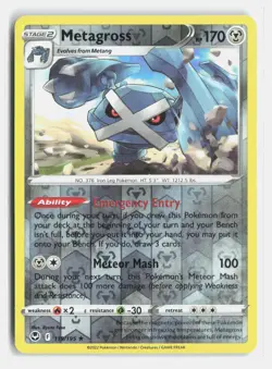 Metagross 119/195 Holo Rare Silver Tempest Reverse Holo Near Mint - Image 1