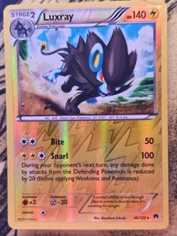 Luxray 46/122 Rare BREAKpoint Pokemon Reverse Holo Near Mint - Image 1