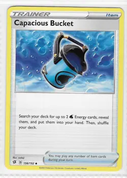 Capacious Bucket 156/192 Uncommon Rebel Clash Pokemon Near Mint - Image 1