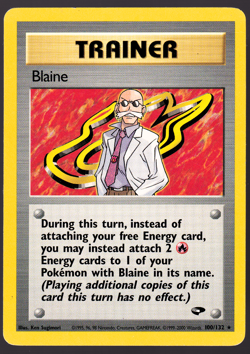 Blaine 100/132 Gym Challenge Pokemon Card 2000 MP - Image 1