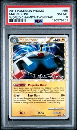 2011 POKEMON WORLD CHAMPIONSHIPS PROMO TWINBOAR #96 MAGNEZONE PSA 8 - Image 1