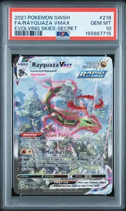 2021 POKEMON SWORD & SHIELD EVOLVING SKIES SECRET FULL ART/RAYQUAZA VMAX PSA 10 - Image 1