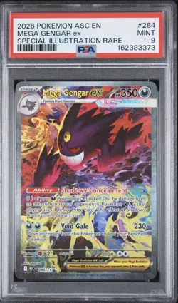 Mega Gengar ex 284/217 Me: Ascended Heroes Holo SIR EN PSA 9 - Image 1