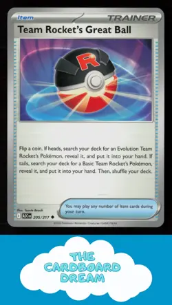 Team Rocket's Great Ball ME: Ascended Heroes #205/217 Pokemon Card - Image 1