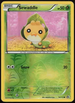 Sewaddle (10) 10/113 MP Legendary Treasures Common Reverse Holo Pokemon - Image 1