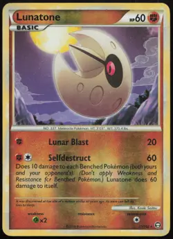 Lunatone 25/102 MP HGSS Triumphant Rare Reverse Holo Pokemon - Image 1