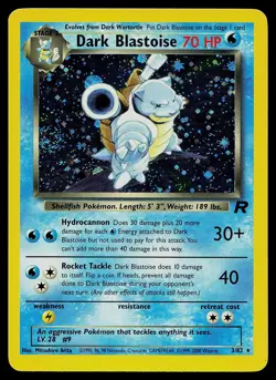Pokemon Card - Dark Blastoise Team Rocket SWIRL 3/82 Holo Rare - Image 1