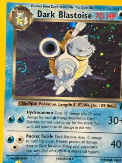 Pokemon Card - Dark Blastoise Team Rocket SWIRL 3/82 Holo Rare - Image 3