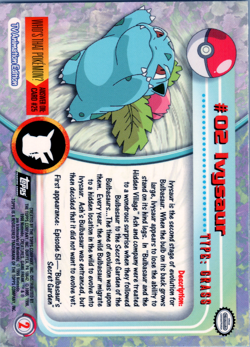 topps Pokemon TV Animation Series 1 Holo Foil #02 Ivysaur #2 - Image 2