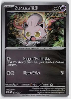 Pokemon Scream Tail 077/162 Reverse Holo Uncommon SV05: Temporal Forces NM - Image 1