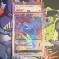 Disney Lorcana Genie **DOUBLE SWORD ERROR** Enchanted Foil 209/204 EN PSA 10 - Image 3