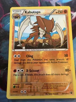 Pokemon TCG Kabutops Fates Collide 39/124 Reverse Holo Card - Image 1