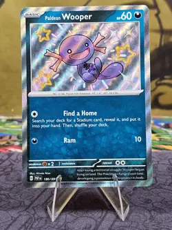 Pokemon TCG Paldean Wooper 180/091 Paldean Fates Baby Shiny Rare Holo Card NM - Image 1