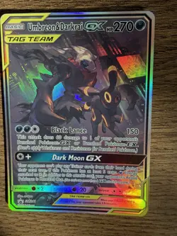 Umbreon & Darkrai GX Black Star Promo SM241 Holo Custom Handmade Fan Art Card - Image 1