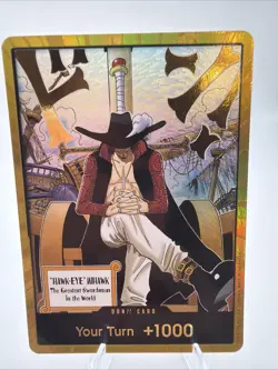 DON!! Card (Dracule Mihawk) (Gold) The Azure Sea's Seven Foil - Image 1