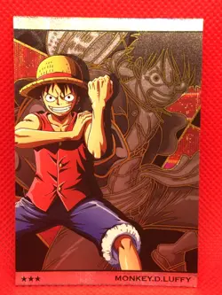 MONKEY D LUFFY One Piece Holo Prism Card BANDAI TCG Japan No.10-01 SR - Image 1