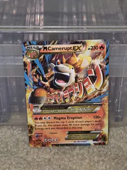 Pokemon TCG Mega M Camerupt EX #XY198 Ultra Rare Black Promo Star Card - Image 1