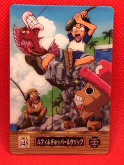 Luffy Chopper Usopp pirates One Piece Gummy Card 2003 BANDAI NO,148 rare - Image 1