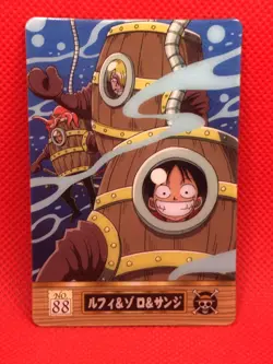 Luffy Sanji Zoro Luffy Pirates One Piece Gummy Card 2002 BANDAI NO,88 - Image 1