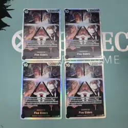 X4 OP13-082 Five Elders English Super Rare Playset One Piece Cards - Image 1