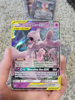 Pokemon TCG Mewtwo & Mew GX 71/236 Unified Minds Ultra Rare Holo TAG TEAM - Image 1