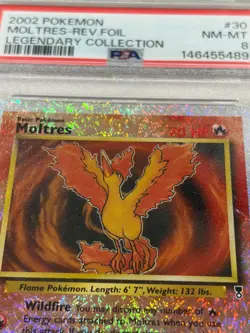 2002 POKEMON LEGENDARY COLL. 30/110 MOLTRES REVERSE FOIL PSA 8 - Image 4
