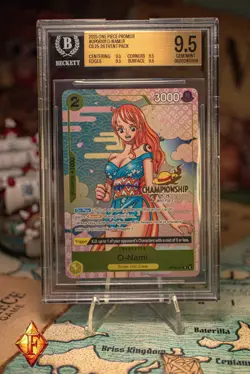 One Piece Nami OP06-101 CS CHAMPIONSHIP EVENT GOLD STAMP 2025 BGS 9.5 - Image 1