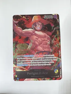 Portgas.D.Ace 2nd Anniversary Tournament winner gold foil ST13-002 NM - Image 1