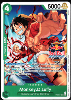 One Piece Monkey D. Luffy PRB02-005 Red Bull Double DON!! Event - Image 1