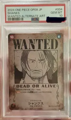 Shanks Wanted SP One Piece OP09 Japanese PSA 10 - Image 1