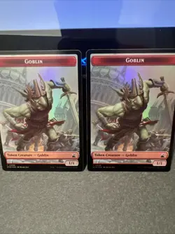 MTG 4X GOBLIN TOKEN RAVNICA REMASTERED NEAR MINT/MINT FOIL X2 - Image 1