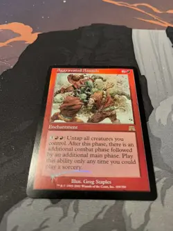 MTG FOIL Aggravated Assault Onslaught Magic the Gathering LP - Image 1
