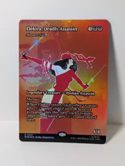 Elektra, Deadly Assassin - Borderless FOIL (0067) - Marvel MSH - NM - MTG - Image 1