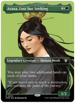 1x Azusa, Lost but Seeking Borderless Commander Masters NM MTG - Image 1