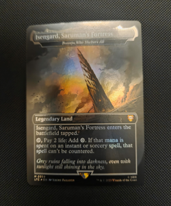 Isengard, Saruman's Fortress Foil Full Art Legendary Land LOTR Rare 2023 - Image 1