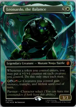 Leonardo, the Balance (Borderless) 1 Commander: TMNT Magic The Gathering Foil NM - Image 1
