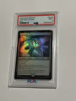 2025 MTG MARVEL'S SPIDER-MAN #0066 THE SOUL STONE PSA 9 Foil - Image 1