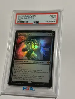2025 MTG MARVEL'S SPIDER-MAN #0066 THE SOUL STONE PSA 9 Foil - Image 2