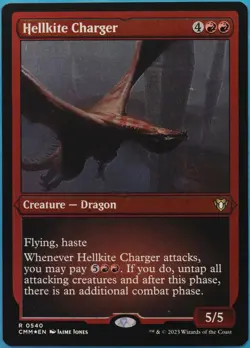 Hellkite Charger (ETCHED) FOIL Commander Masters NM Etched (518091) ABUGames - Image 1
