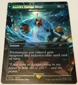 🌟 Aerith’s Curaga Magic Heroic Intervention Rainbow 🌈 FOIL Final Fantasy MTG🌟 - Image 1