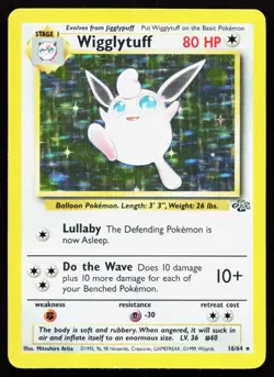 WIGGLYTUFF 16/64 HOLO RARE JUNGLE POKEMON UNLIMITED HOLO LP - Image 1
